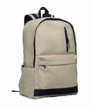 Logotrade business gift image of: A 15-inch laptop backpack made of recycled pre-consumer cotton with customizable printing