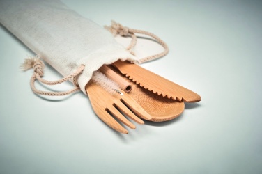 Logotrade promotional giveaway image of: Bamboo cutlery with straw