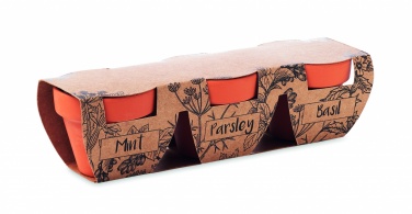 Logo trade corporate gifts image of: Terracotta 3 herb pot set