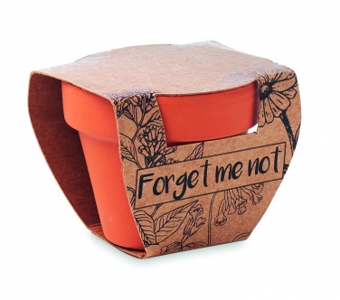 Logo trade business gift photo of: Terracotta pot 'forget me not'