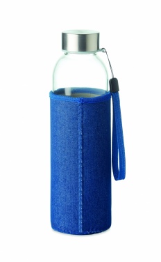 Logo trade promotional merchandise image of: Glass bottle in pouch 500 ml