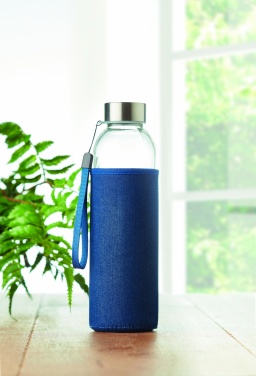 Logo trade promotional gifts picture of: Glass bottle in pouch 500 ml