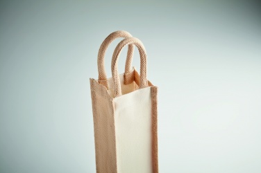 Logo trade promotional merchandise picture of: Jute wine bag for one bottle