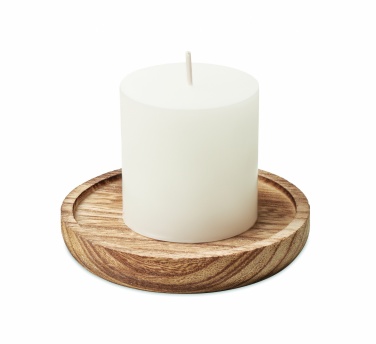 Logotrade corporate gift image of: Candle on round wooden base