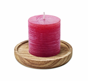 Logo trade promotional merchandise image of: Candle on round wooden base