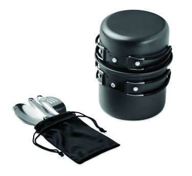 Logo trade promotional item photo of: 2 camping pots with cutlery