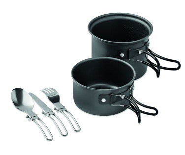 Logo trade promotional items image of: 2 camping pots with cutlery