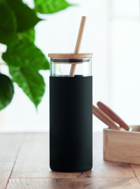 Logo trade promotional product photo of: Glass tumbler 450ml bamboo lid