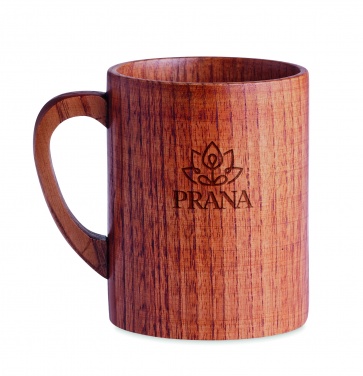 Logo trade promotional giveaways image of: Oak wooden mug 280 ml