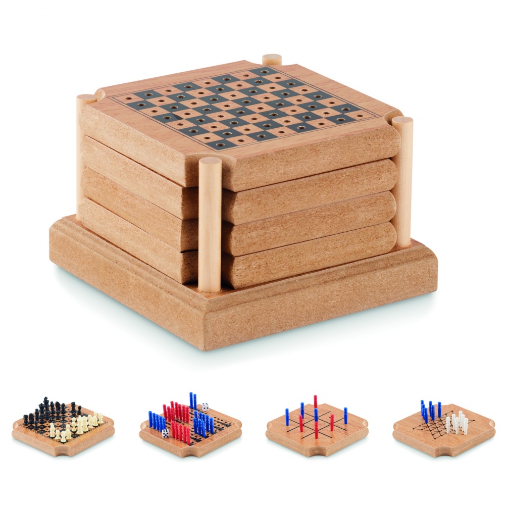Logo trade promotional gifts picture of: 4-piece coaster game set