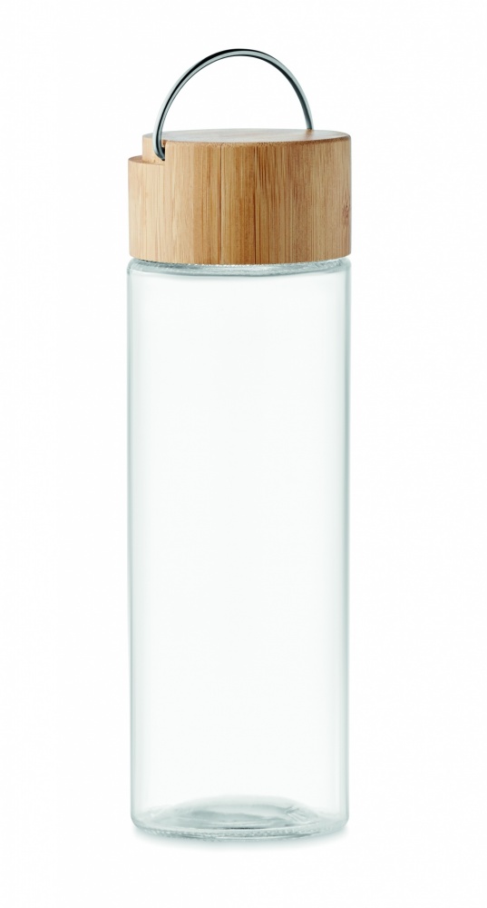 Logotrade promotional gift image of: Glass bottle 500ml bamboo lid