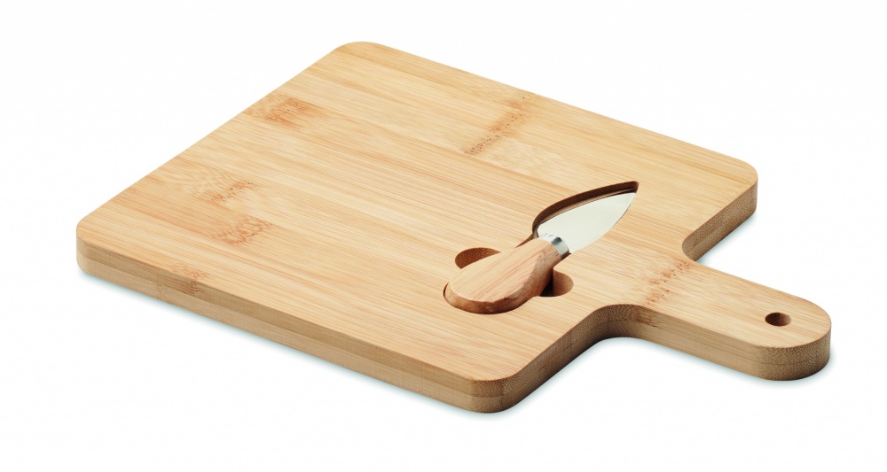Logotrade promotional item image of: Cheese board set in bamboo Bremen