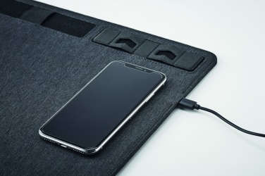 Logo trade promotional giveaways image of: RPET mouse mat charger 15W