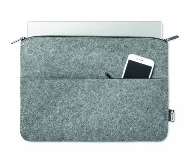 Logo trade promotional merchandise picture of: RPET felt zipped laptop bag