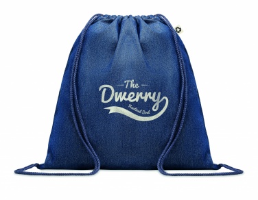 Logo trade promotional products image of: Recycled denim drawstring bag