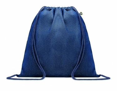 Logo trade promotional gifts image of: Recycled denim drawstring bag