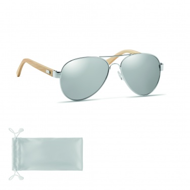 Logo trade promotional merchandise image of: Bamboo sunglasses in pouch TARTU