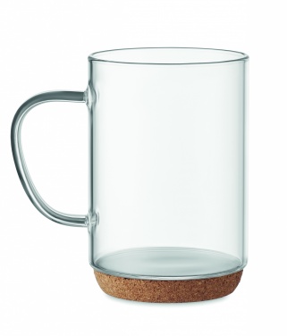 Logo trade promotional items picture of: Glass mug 400ml with cork base