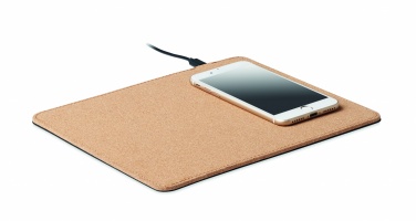Logo trade promotional merchandise photo of: Cork mouse mat charger 15W