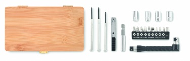 Logo trade corporate gift photo of: 21 pcs tool set in bamboo case