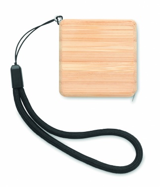 Logo trade promotional gift photo of: Measuring tape in bamboo 1m