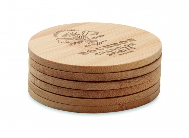 Logotrade promotional gift image of: Set of 6 bamboo coasters