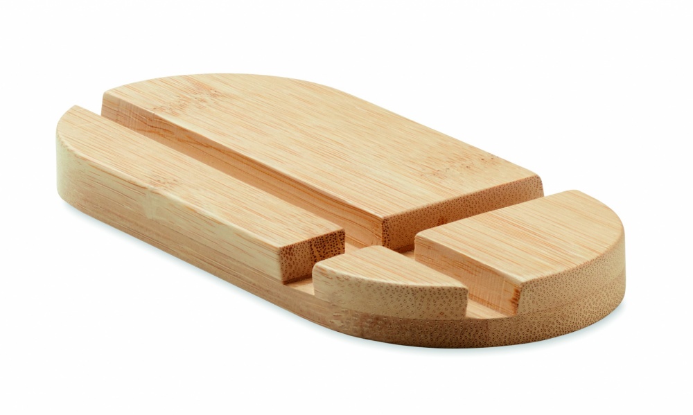 Logo trade promotional product photo of: Bamboo tablet/smartphone stand