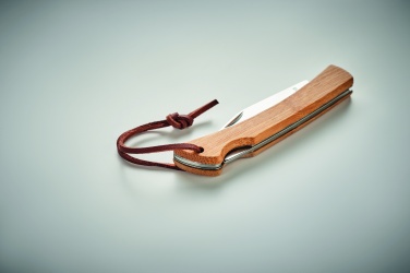 Logo trade promotional gift photo of: Foldable knife in bamboo