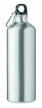 Logo trade promotional giveaways picture of: 1000 ml single-walled aluminum water bottle with a carabiner