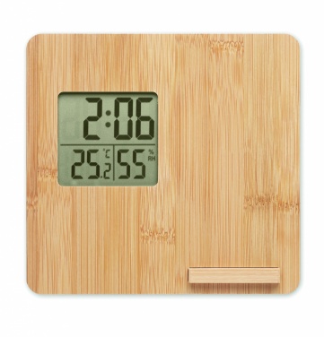 Logotrade corporate gift image of: Bamboo weather station 10W