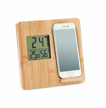 Logotrade advertising products photo of: Bamboo weather station 10W