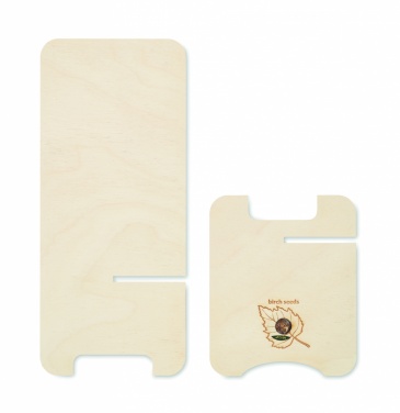 Logo trade promotional items picture of: Birch Wood phone stand