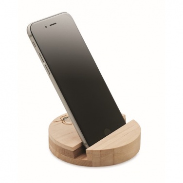 Logo trade promotional giveaways image of: Birch Wood phone stand