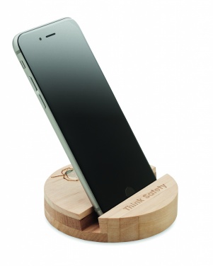 Logo trade promotional item photo of: Birch Wood phone stand