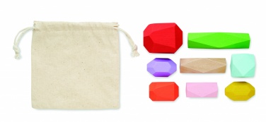 Logotrade advertising products photo of: 8 stacking wood rocks in pouch