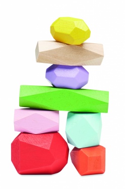 Logotrade business gift image of: 8 stacking wood rocks in pouch