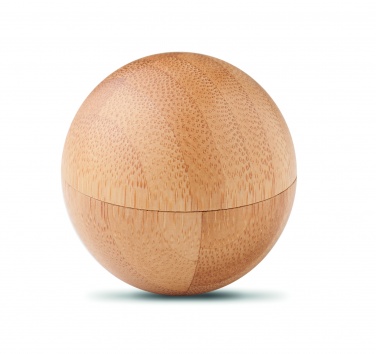 Logotrade promotional gift image of: Lip balm in round bamboo case