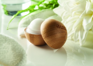 Logotrade business gifts photo of: Lip balm in round bamboo case