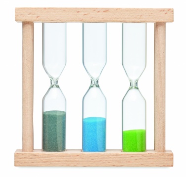 Logo trade advertising products picture of: Set of 3 wooden sand timer