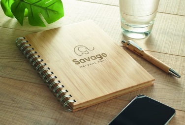 Logotrade business gift image of: A5 ring bound Bamboo notebook