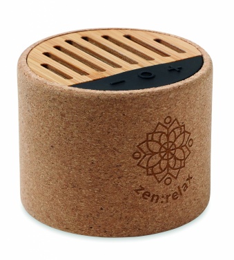 Logotrade business gift image of: Round cork wireless speaker