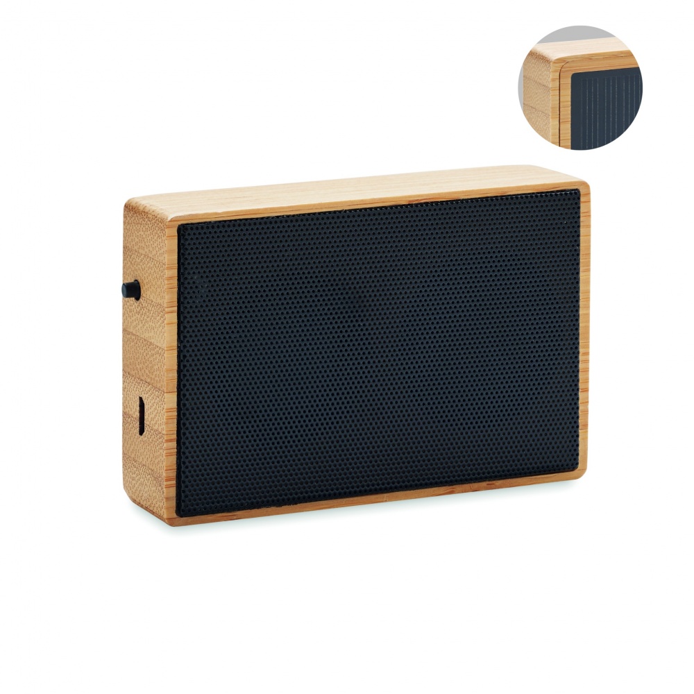 Logotrade corporate gift image of: Solar bamboo wireless speaker