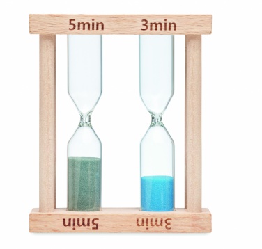 Logo trade advertising products picture of: Set of 2 wooden sand timers