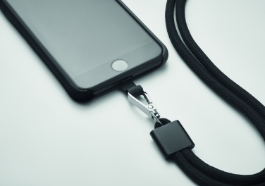 Logo trade advertising products image of: RPET Phone holder lanyard