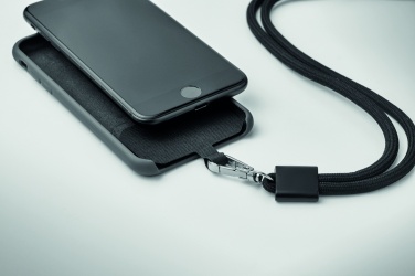 Logo trade advertising products image of: RPET Phone holder lanyard