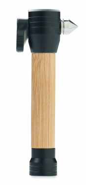 Logotrade promotional giveaways photo of: 3-in-1 bamboo flashlight with an emergency hammer and seatbelt cutter