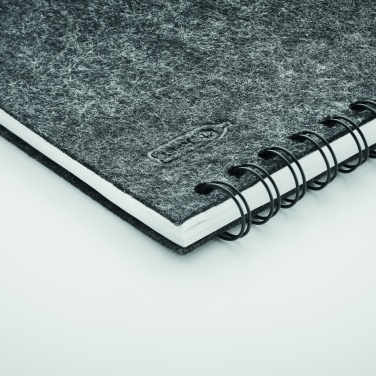 Logo trade promotional gift photo of: A5 RPET felt cover notebook
