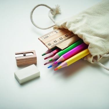 Logo trade promotional giveaway photo of: Kids drawing set in drawstring