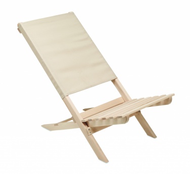Logo trade business gifts image of: Foldable wooden beach chair
