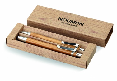 Logotrade business gift image of: Bamboo pen and pencil set